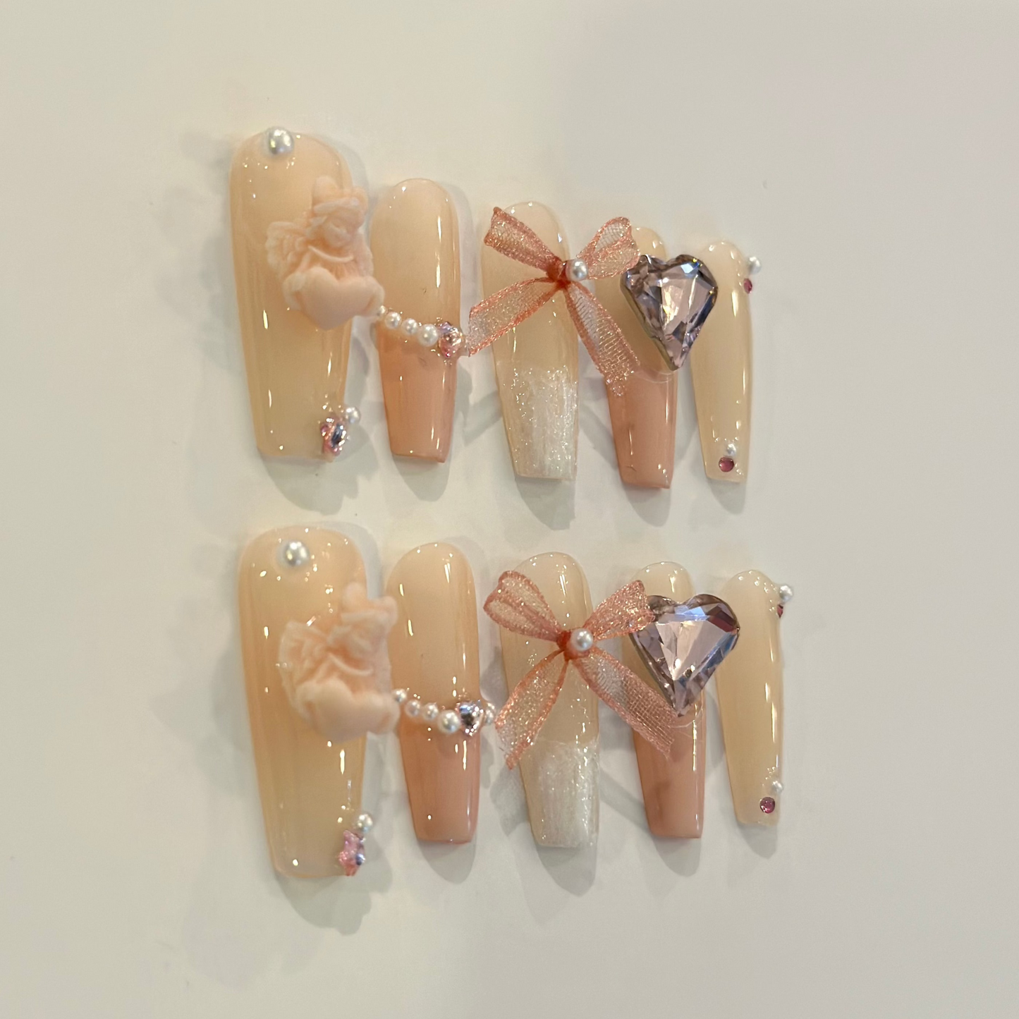 HEAVENLY PINK | handmade press on nails