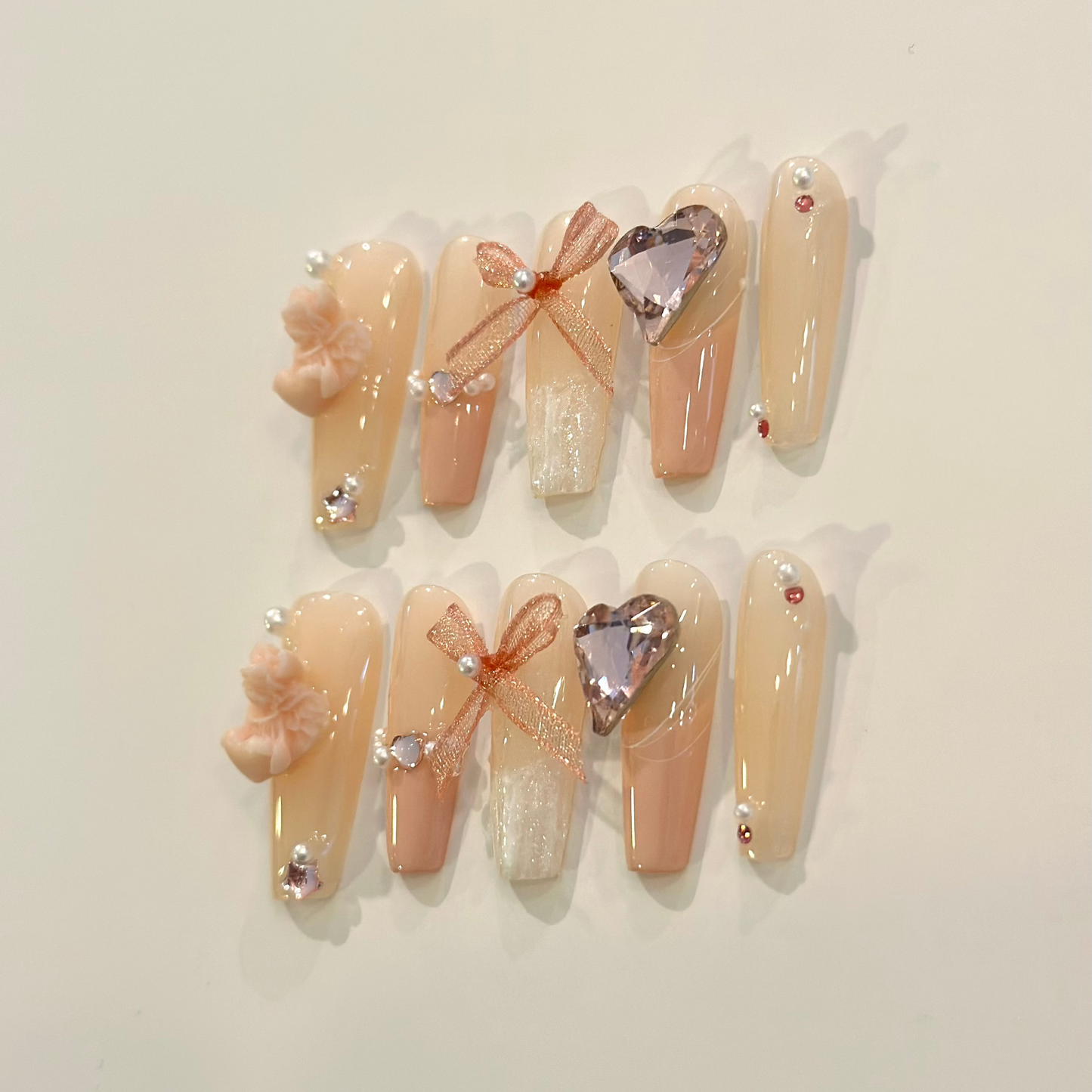 HEAVENLY PINK | handmade press on nails