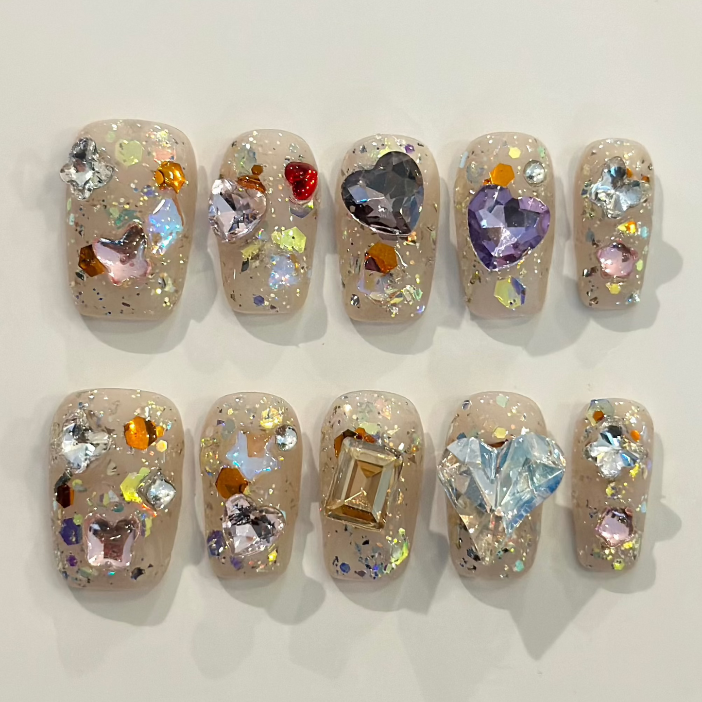 COLORFUL SHINE BRIGHT | handmade press on nails