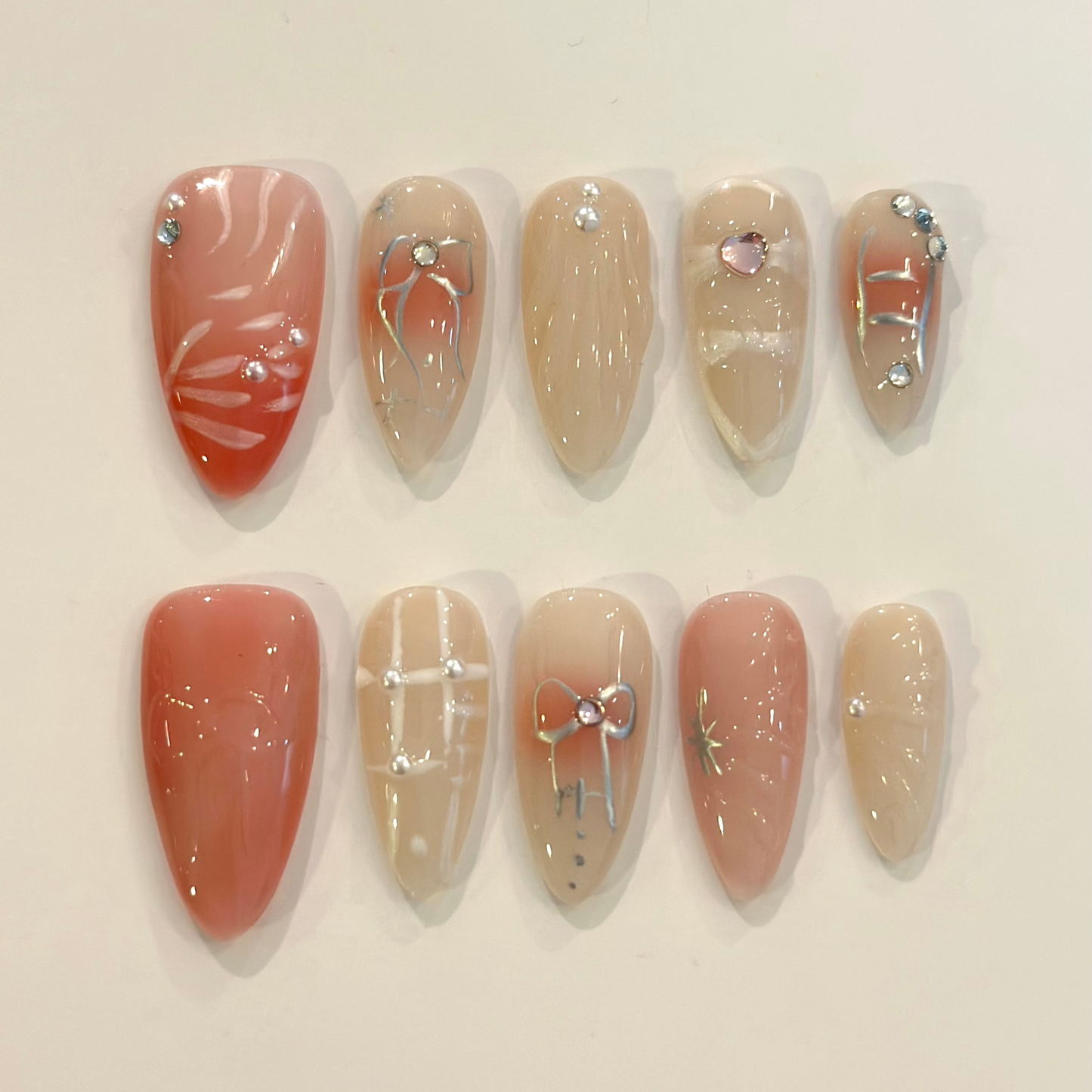 3D SWEETHEART | handmade press on nails