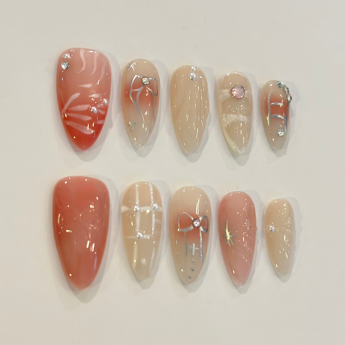 3D SWEETHEART | handmade press on nails