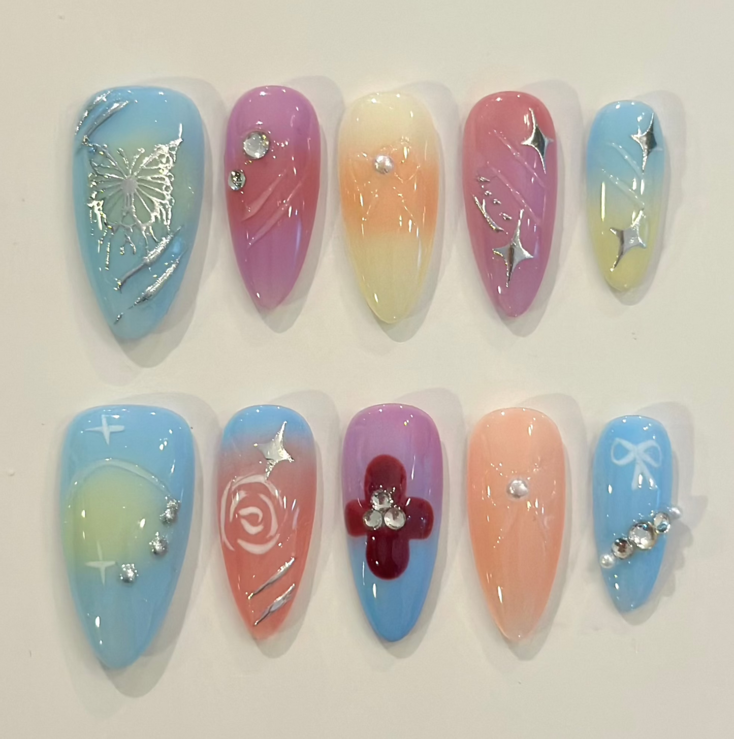 FAIRY RAINBOW | handmade press on nails