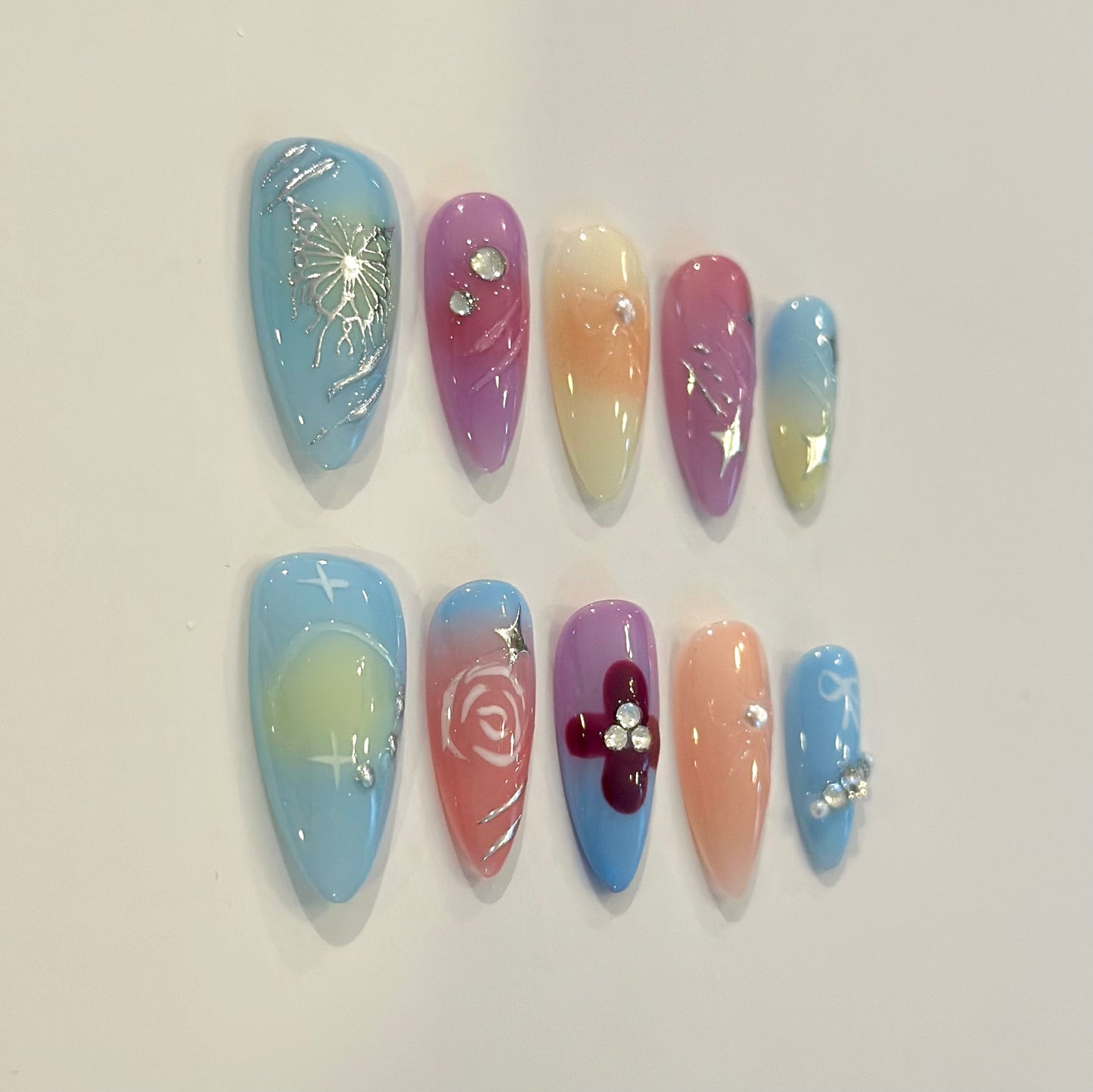 FAIRY RAINBOW | handmade press on nails