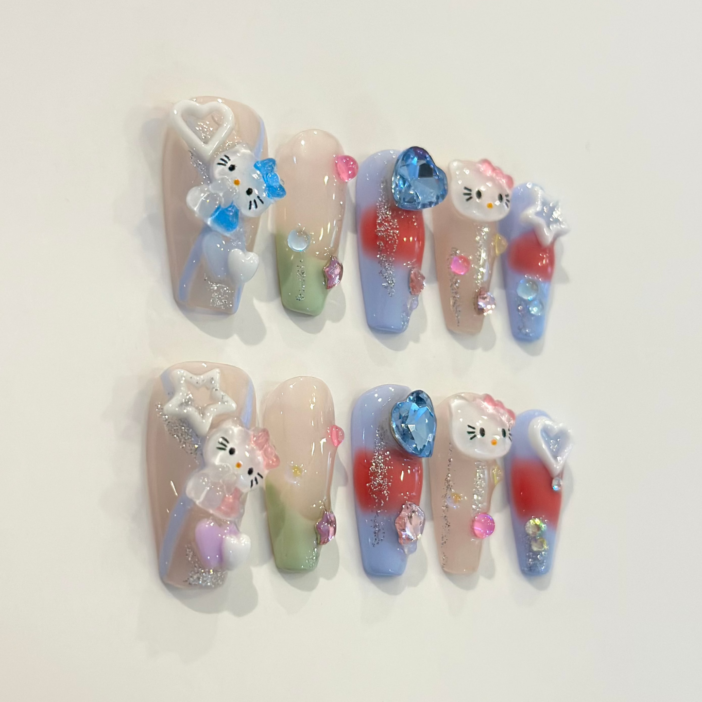 KITTY PARADISE | uñas press on hechas a mano